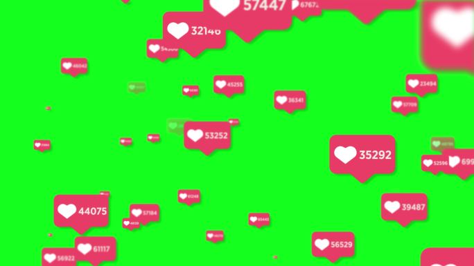 4K社交媒体类图标动画背景-绿色屏幕