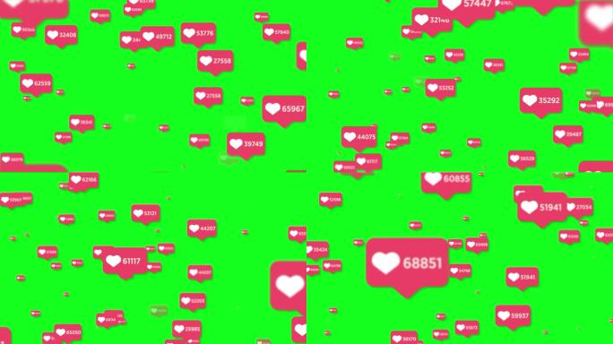 4K社交媒体类图标动画背景-绿色屏幕