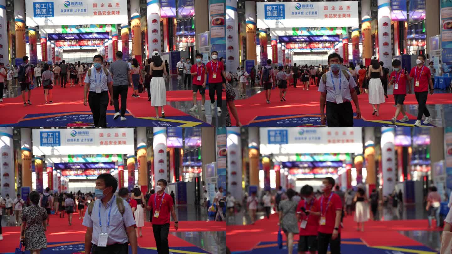 南宁国际会展中心中国东盟博览会现场人流