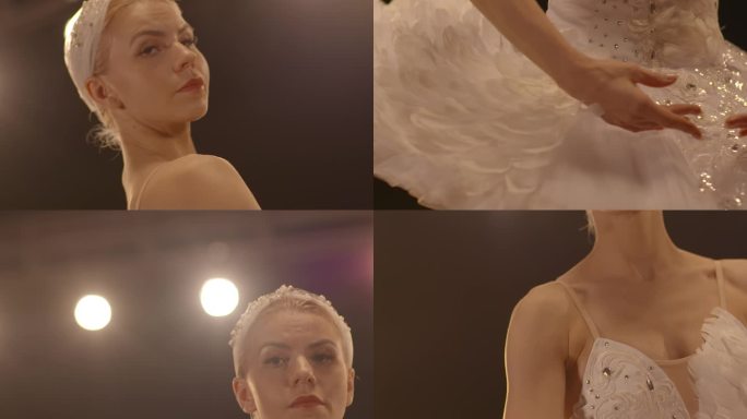 唯美写意芭蕾舞天鹅湖舞台演出自信奋斗女孩
