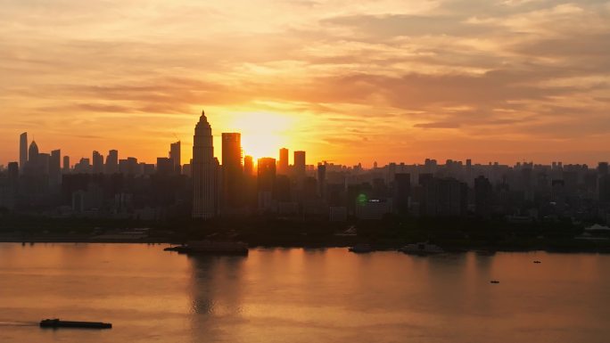 城市日落余晖实拍4k
