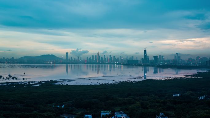 深圳后海全景入夜延时