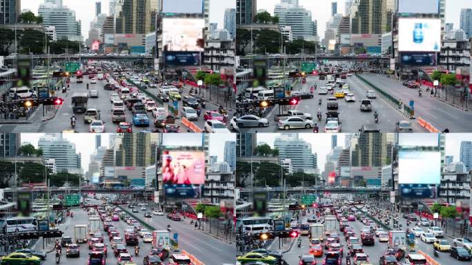 曼谷菲拉拉姆路交通堵塞。