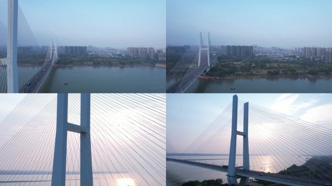 荆州长江大桥航拍