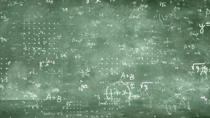 背景为绿色屏幕上的飞行公式和方程式