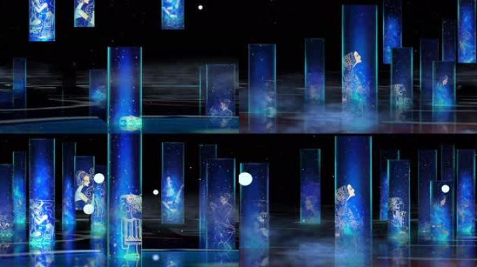 中国特色系列蓝玻璃墙体投影秀8