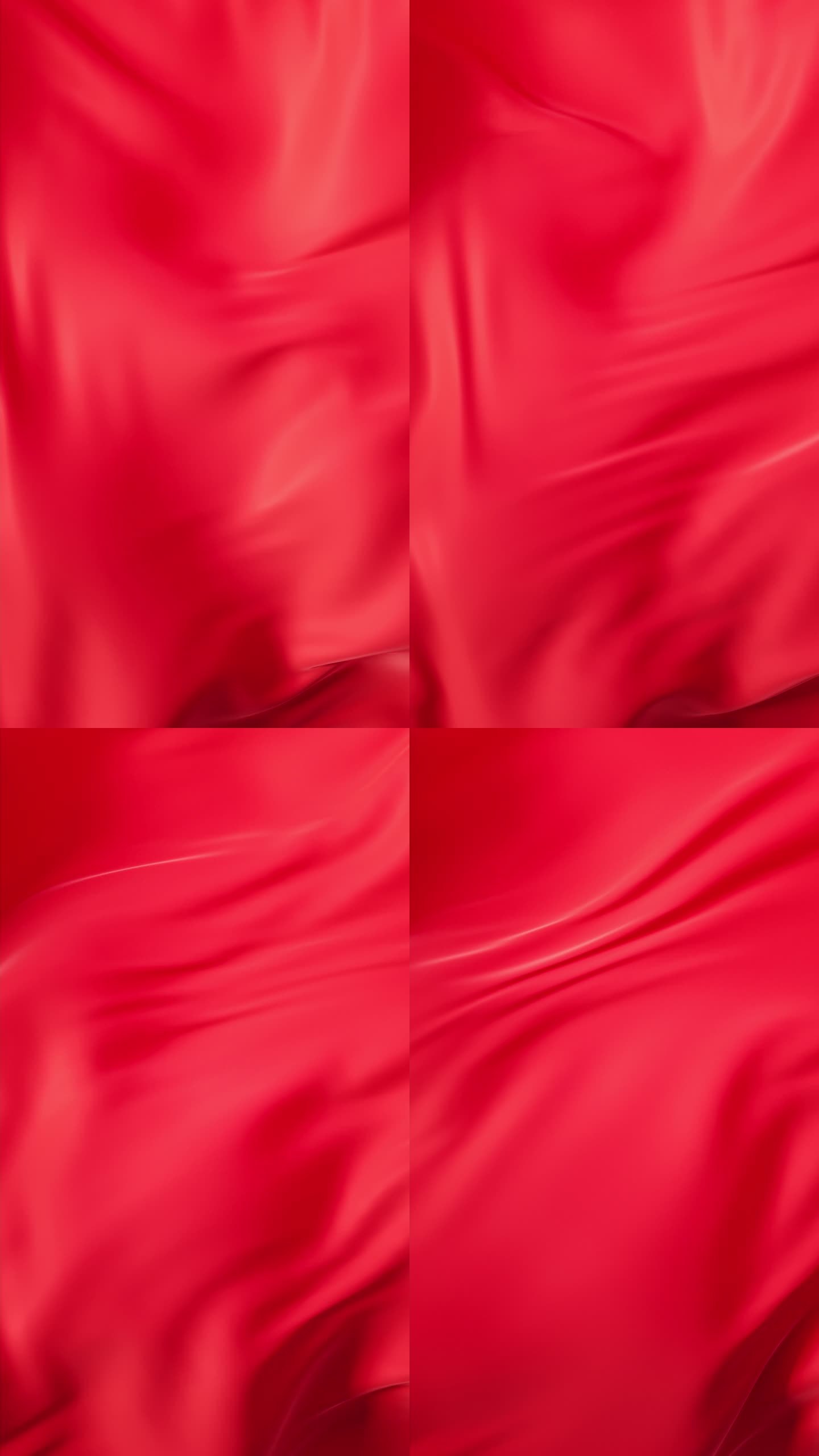 流动的红色布料飘动的红旗3D渲染