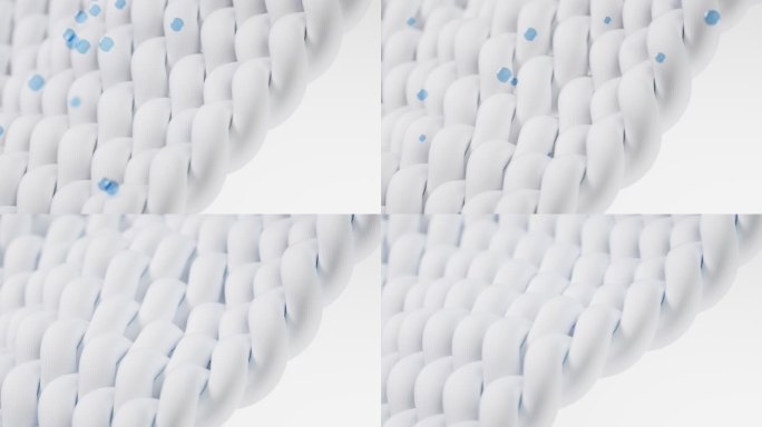 编织纺织纹理细节与清洁水珠3D渲染