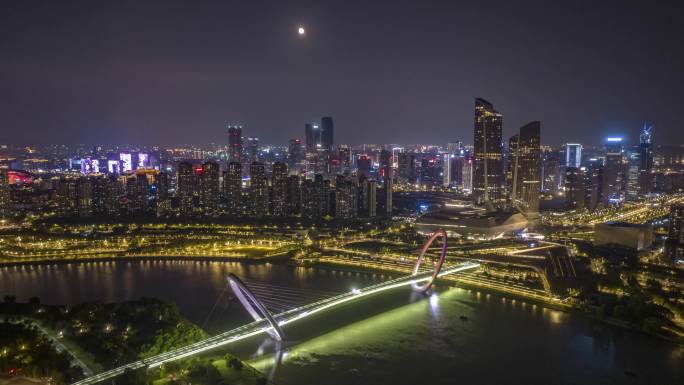 南京眼人行桥夜景延时