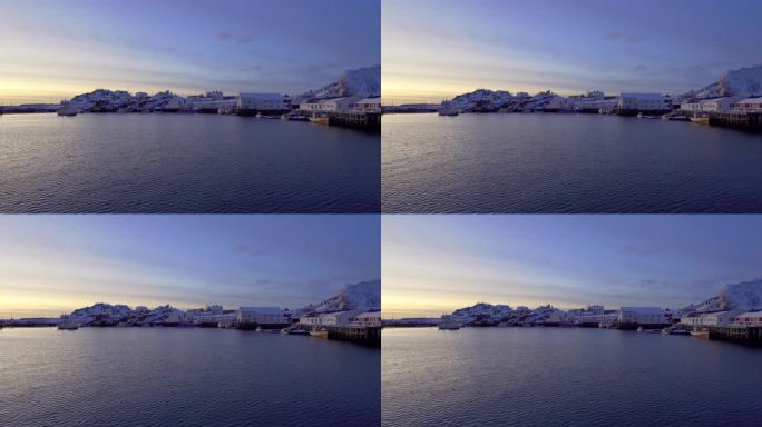 挪威罗弗敦岛渔村日出风光