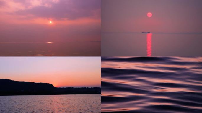 夕阳湖面唯美余晖意境拍摄空镜合集