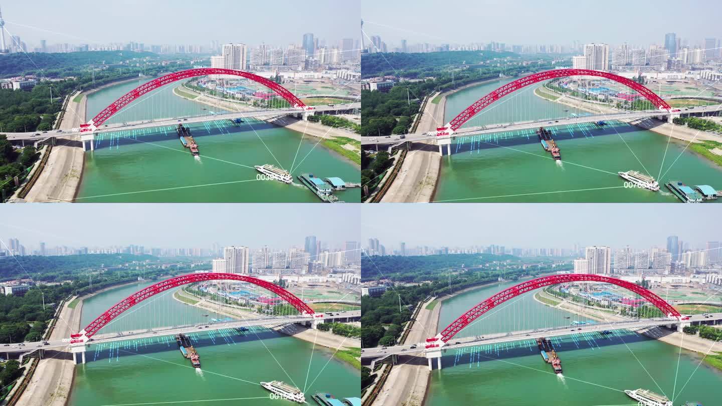武汉晴川桥科技线条
