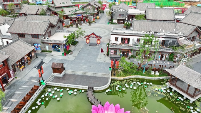 航拍漯河漯湾古镇