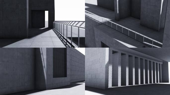 高级灰空间建筑房地产光影创意意境视频素材