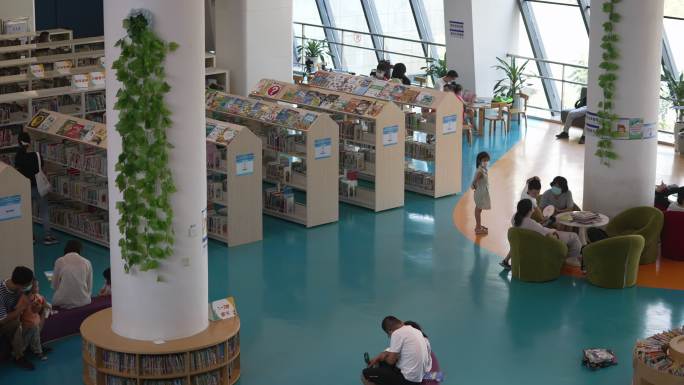 4K图书馆少儿阅览室延时空镜