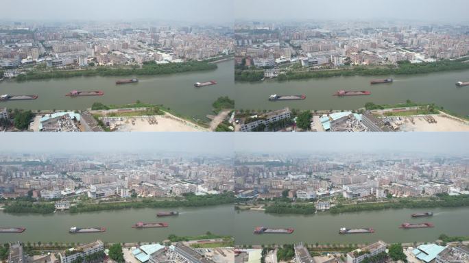 深圳和东莞共有河流的茅洲河4K航拍
