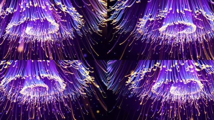 4K粒子花-绽放-紫色 舞台背景