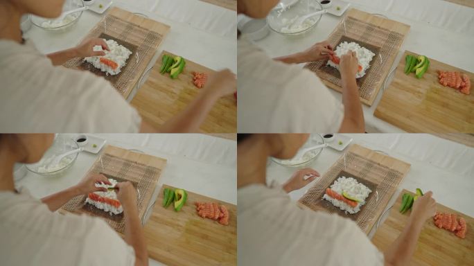 日本血统做寿司的女性