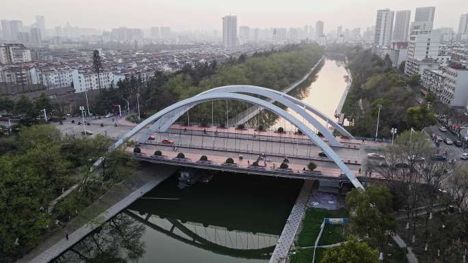 合肥南淝河大桥——蒙城路大桥航拍