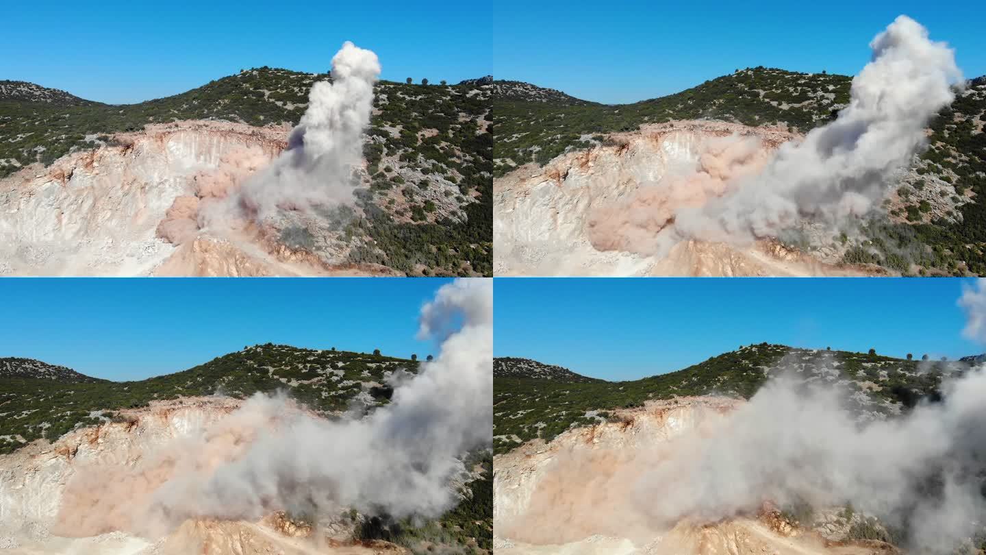 矿井爆炸扬尘山体爆破