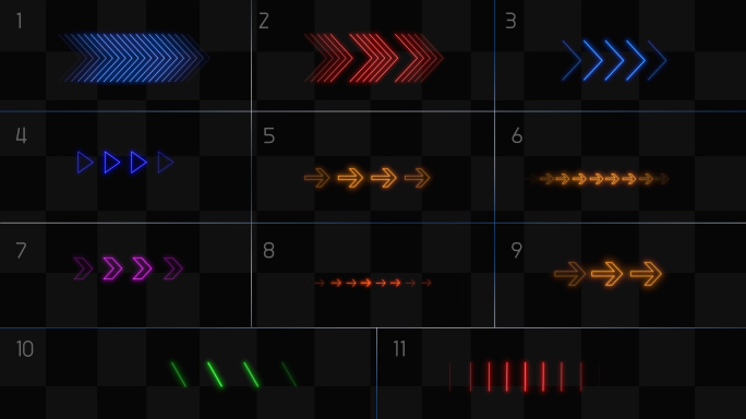 科技箭头霓虹元素（11款）