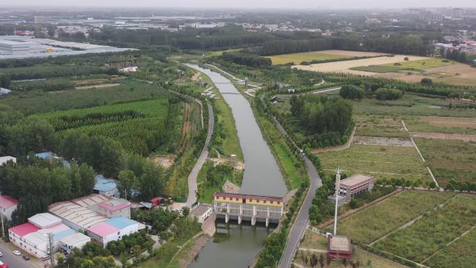 河南许昌长葛城市地标公园航拍