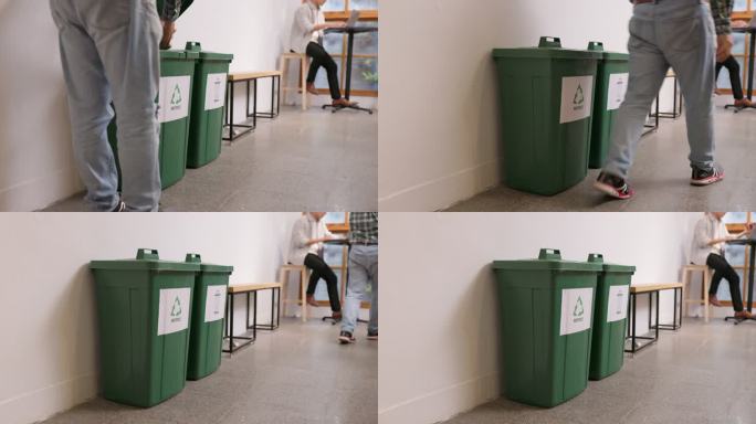 商业环境友好型垃圾分类扔餐盒扔垃圾