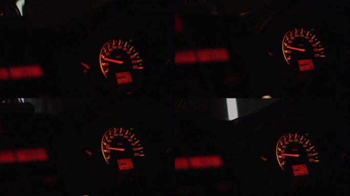 汽车夜间行驶时的汽车里程数。