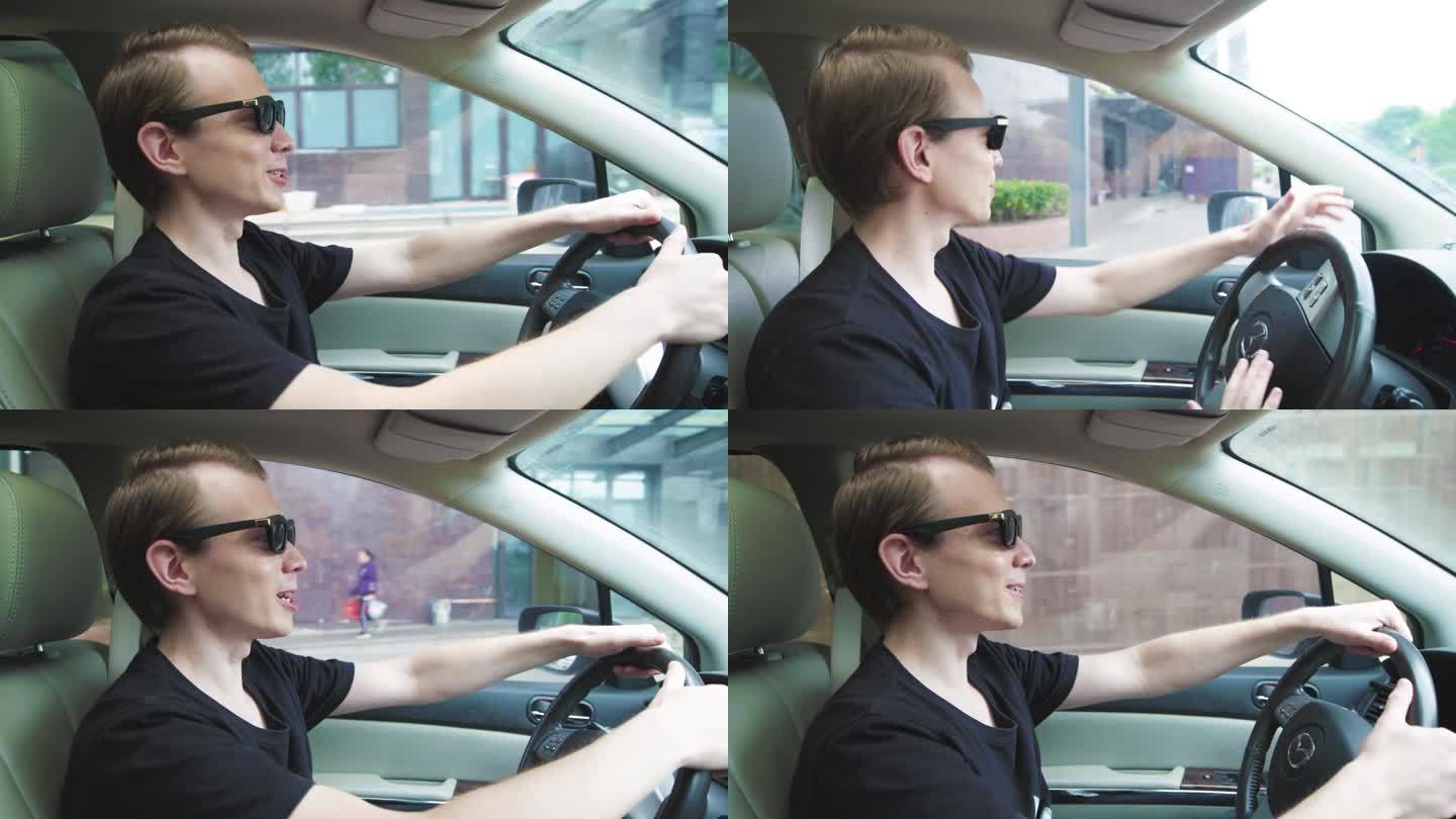 安全驾驶  开车镜头 模拟驾驶  等车
