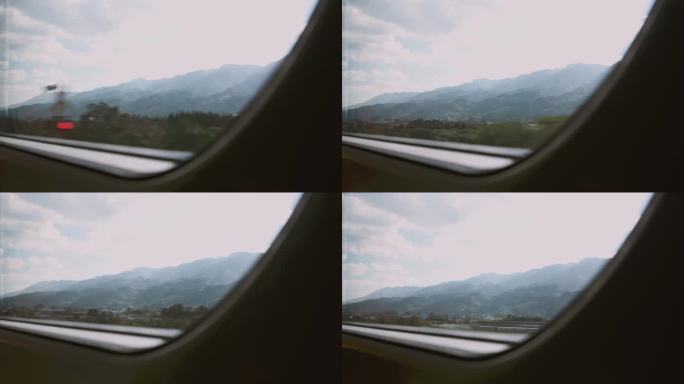 在熊本市行驶的日本列车窗口拍摄的4K镜头
