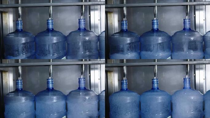 桶装饮用水罐装慢镜头