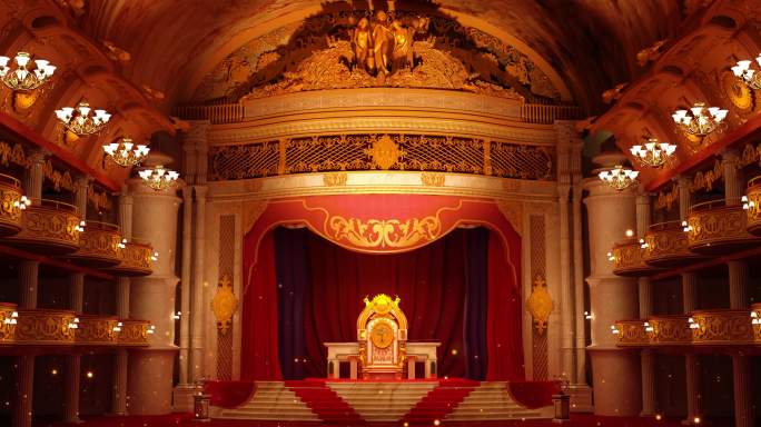 LED宽屏4K中世纪欧洲剧场教堂宫殿宫廷
