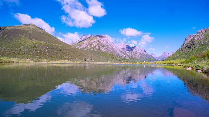 【4k】石头山海子火焰云倒影延时摄影