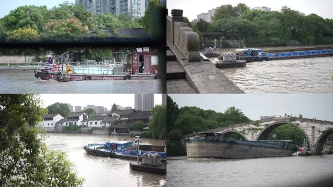杭州拱宸桥 运河运货船