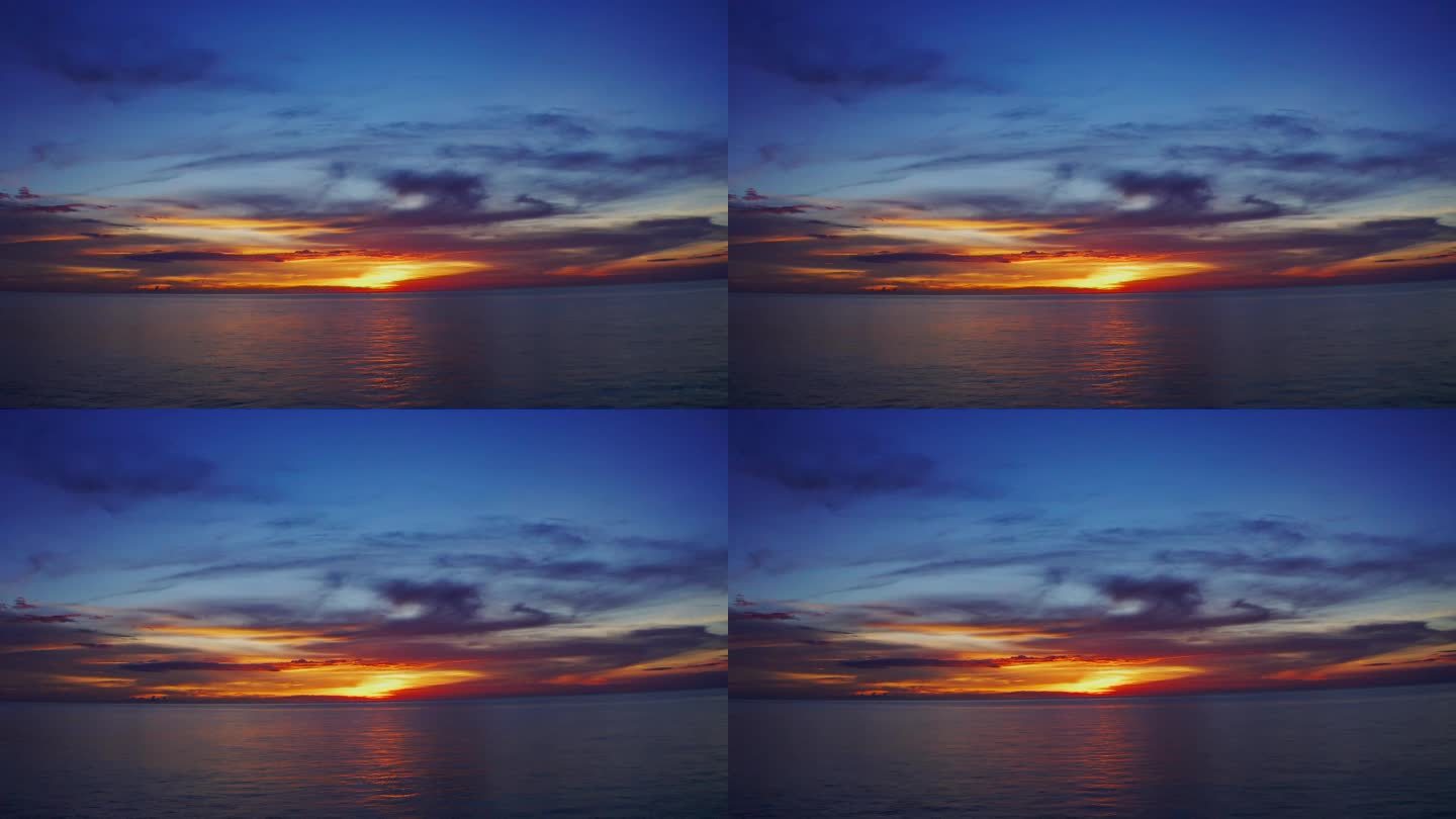 唯美海边日落夕阳实拍