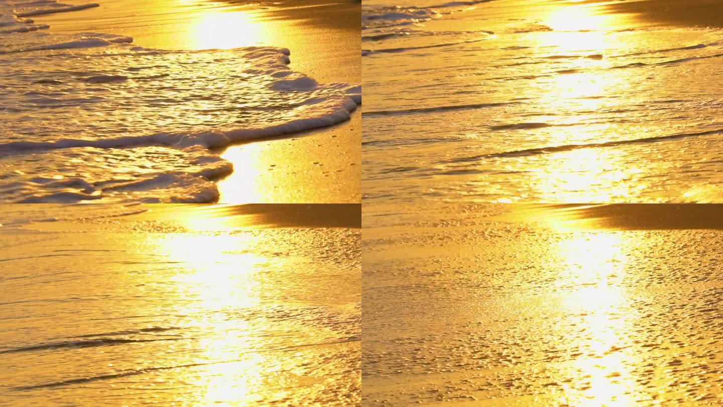 唯美镜头黄金沙滩海浪