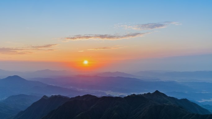 江西萍乡武功山日出延时航拍