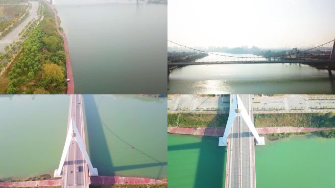 航拍柳州鹧鸪江大桥