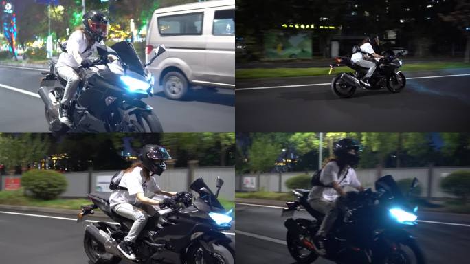 川崎ninja400 小姐姐骑机车