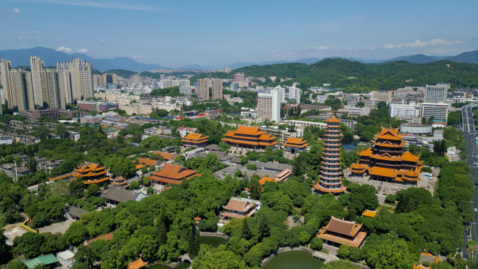 福州西禅古寺风光建筑航拍【4K】