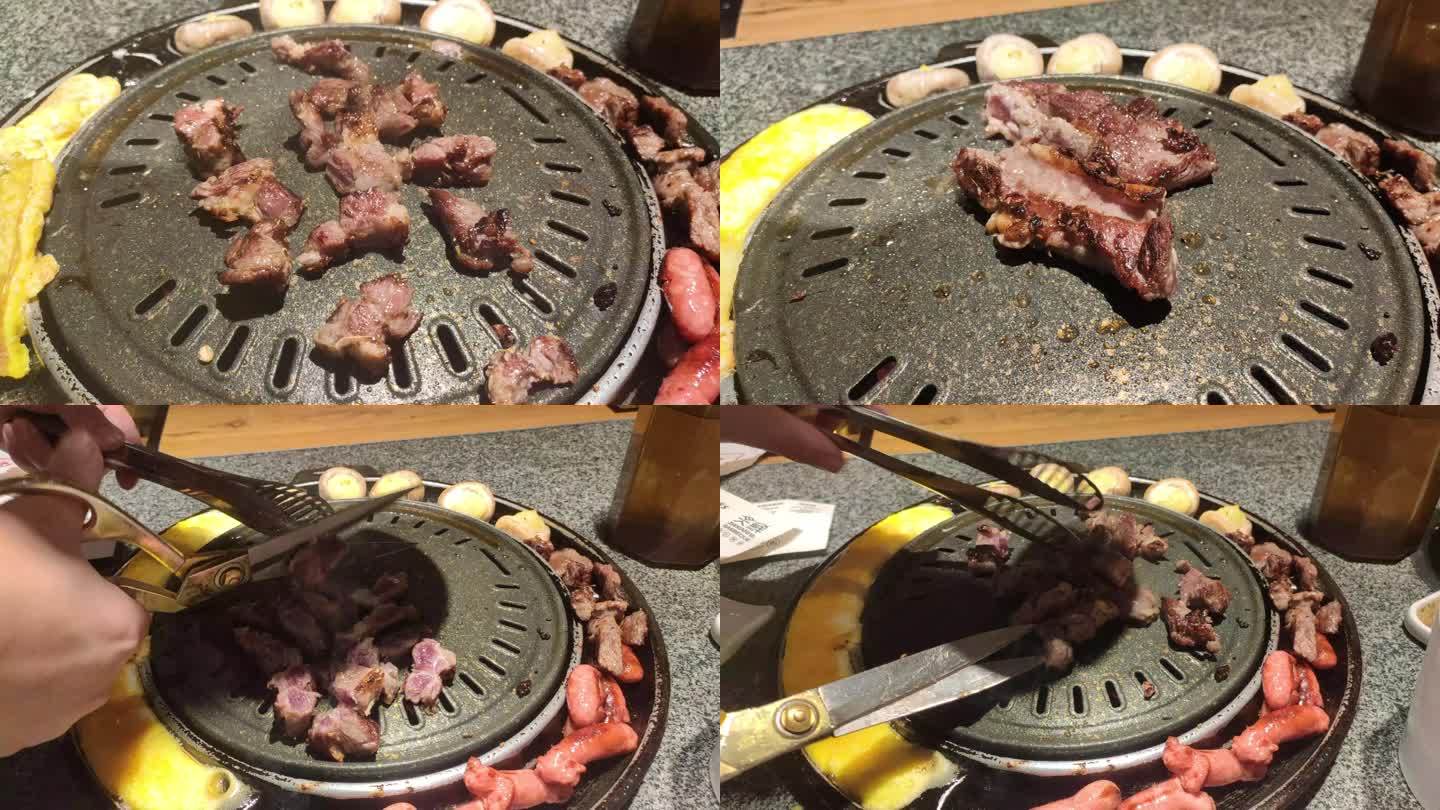 炭火烤肉 烤牛肉 烤猪肉 煎肉