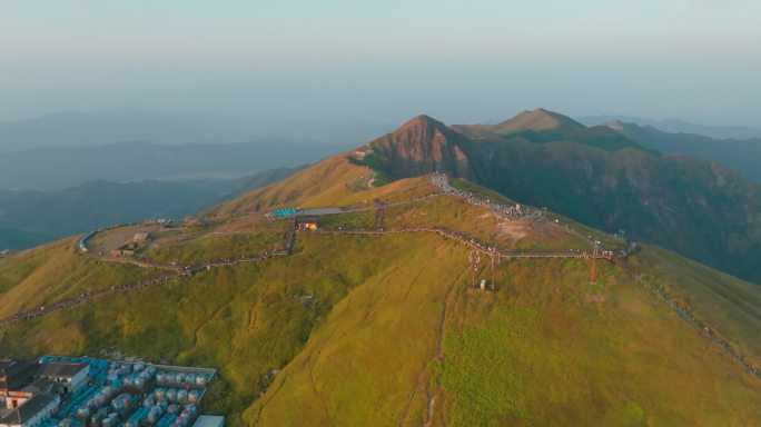 江西萍乡武功山日出延时航拍