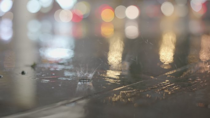 雨天唯美街道滴水（fx3原素材）