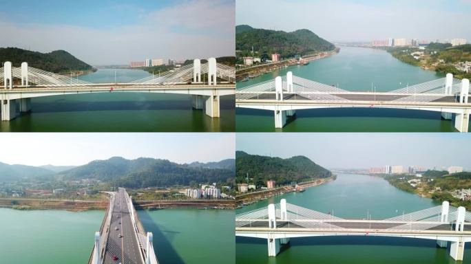 航拍柳州三门江大桥