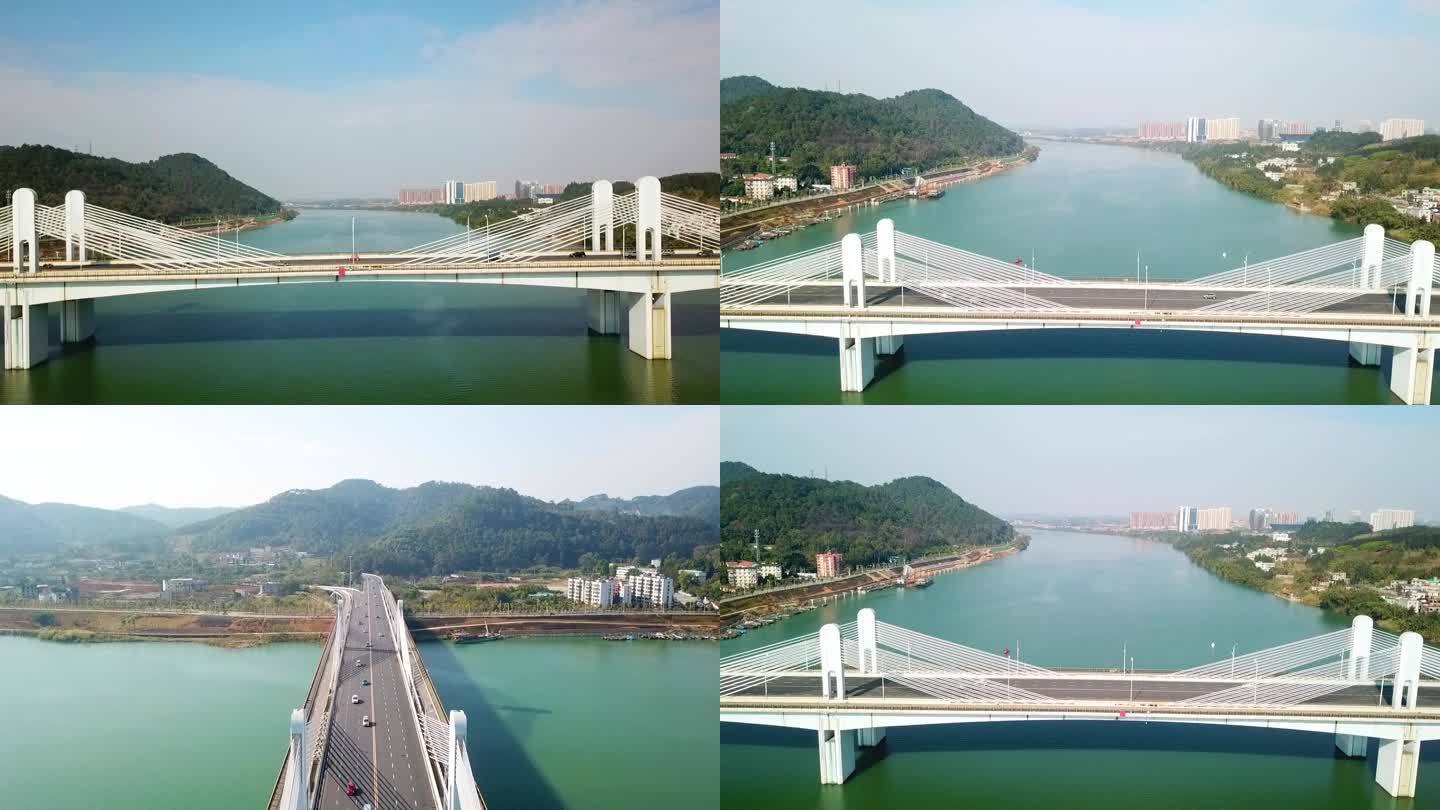 航拍柳州三门江大桥