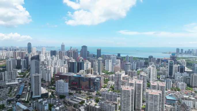 4K航拍海口城市一镜到底
