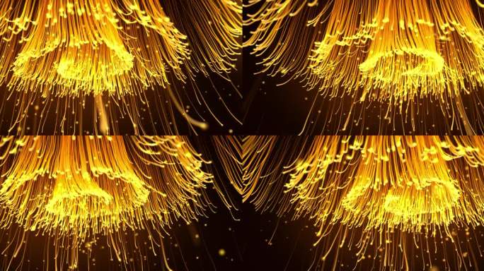 4K粒子花-绽放-金色-花蕊 舞台背景