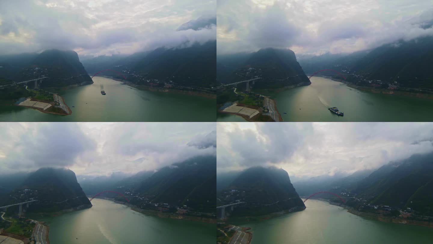 雨后的长江三峡巫峡口（航拍延时视频）