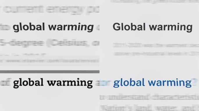 文章和文本中的全球变暖