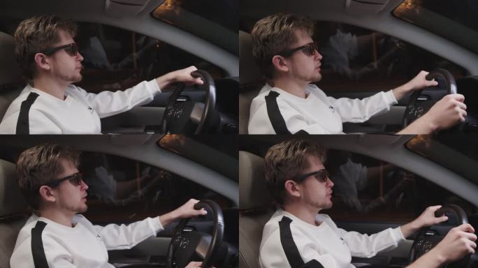 安全驾驶  开车镜头 模拟驾驶  等车